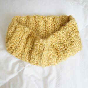 Handmade Mustard Yellow Knit Winter Ski Headband Ear Muff Cowl